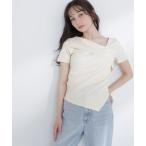 tシャツ アシメネックリブカットソー レディース