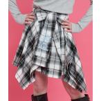 スカート シャツ巻き風スカート キ�