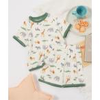 ショッピングパジャマ パジャマ くま・恐竜・サファリ柄 半袖ワッフルパジャマ キッズ 子供 男の子 女の子