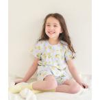 パジャマ ハート・サクランボ・レモン柄 半袖ワッフルパジャマ キッズ 子供 女の子