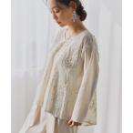 ブラウス シャツ 3DレースVネックブラウス レディース