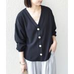 ショッピングcolors カーディガン SHIPS Colors:「手洗い可能」カット ジョーゼット Vネック カーディガン（セットアップ対応可能） レディース