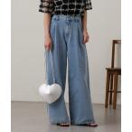 ジーンズ デニム デニムパンツ 裾ドロストスウェットデニム レディース