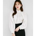 ブラウス シャツ 「ZOZO限定」ネック×カフスミニリボン装飾ブラウス レディース