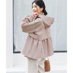 コート アウター 撥水バックギャザーフードジャケット レディース