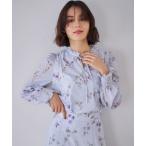 ブラウス シャツ 花柄シアーブラウス レディース