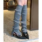 レッグウォーマー ルーズボタンスリットレッグウォーマー レディース