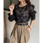 ブラウス シャツ 花柄オーガンジーブラウス レディース