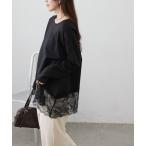 ショッピングレース tシャツ 裾レースイレヘムTシャツ レディース