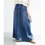 ショッピングミモレ丈 デニムスカート カットデニムマキシ丈スカート