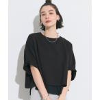 tシャツ ミニ裏毛半袖ドルマンクロップドトップス レディース