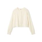 カーディガン シェル釦デザインクロップドニットカーディガン レディース