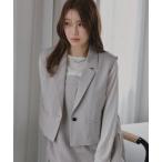 カバーオール 小さいサイズ　麻調シリーズ　ノースリーブジャケット　低身長さん・小柄女性 レディース