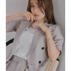 カバーオール 小さいサイズ　麻調ハーフスリーブジャケット　低身長さん・小柄女性 レディース