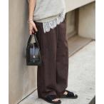 ショッピングチョコ パンツ 「追加」ウォッシャブルコットンリネンIVISストレートパンツ レディース