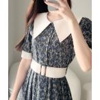 「mily bilet」 半袖ワンピース X-LARGE ネイビー レディース