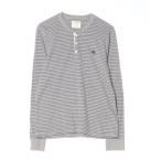 「Abercrombie&Fitch」 ボーダー柄長袖Tシャツ S グレー メンズ