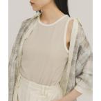 タンクトップ ノースリーブ バイカラーパイルタンク レディース