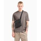 ショルダーバッグ 「エンポリオ アルマーニ」フラットショルダーバッグ ジャカード オールオーバーレタリング メンズ