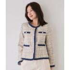 ジャケット ノーカラージャケット モダンビンテージツイードジャケット レディース