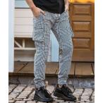 カーゴパンツ 1PIU1UGUALE3 RELAX(ウノピゥウノウグァーレトレ リラックス)接触冷感 グレンチェック ナイロンカーゴパンツ メンズ