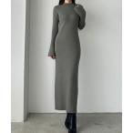 「Louere」 ニットワンピース MEDIUM チャコール レディース