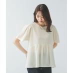 「GLOBAL WORK」 半袖ブラウス MEDIUM アイボリー レディース
