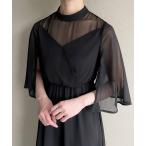 「junoah」 半袖ワンピース MEDIUM ブラック レディース