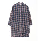 「INDIVIDUALIZED SHIRTS」 チェック柄シャツワンピース - ネイビー レディース