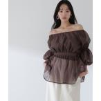 「NATURAL BEAUTY BASIC」 7分袖ブラウス MEDIUM ブラウン レディース