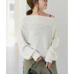 ニット セーター シルクコンペーパーヤーンニュアンスネックニット レディース