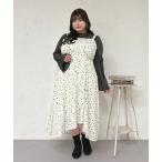 「Louiosy」 キャミソールワンピース 3L ブラック系その他 レディース
