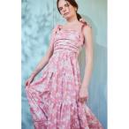 ワンピース Sandra Floral-print long dress 2 ショルダーリボンプリントキャミドレス