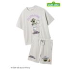 パジャマ 「SESAME STREET」「HOMME」エアリーモコジャガードプルオーバー＆ハーフパンツセット メンズ