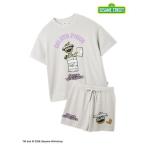 パジャマ ルームウェア 「SESAME STREET」エアリーモコジャガードプルオーバー＆ショートパンツセット レディース