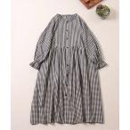 ワンピース ギンガムチェック ギャザーワンピース