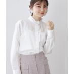 ブラウス シャツ ブロードフロントフリルブラウス「洗濯機OK」「5col」 レディース