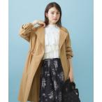 ノーカラーコート コート ヴィンテージクロスノーカラーロングコート「洗濯機OK/ストレッチ/イージーアイロン」 レディース