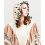 ニット帽 ニットキャップ 「チャイハネ」パフワバブーシュカ風耳付きニットキャップ レディース