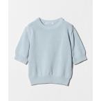 ニット セーター コイルニット ショートスリーブ プルオーバー ウォッシャブル レディース