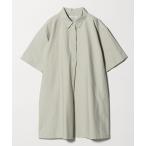シャツワンピース コットンナイロン ミニ シャツワンピース