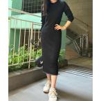 「LACOSTE」 ニットワンピース 38 ブラック レディース