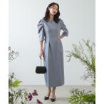 「Kana」 7分袖ワンピース M ブルーグレー レディース