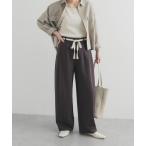 パンツ ウエストリボンカットカーブパンツ｜春服/体型カバー/イージー/ウエストゴム/通勤 レディース