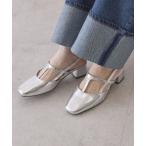 パンプス Tストラップスクエアパンプス