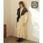 ワンピース 「natural by clip」ドビーストライプギャザーワンピース