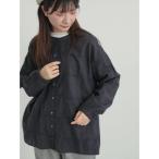 ショッピング綿100 ブラウス シャツ スクエア刺繍バンドカラーブラウス レディース