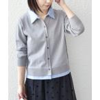 カーディガン SHIPS Colors:「手洗い可能」シャツ レイヤード ライク カーディガン レディース