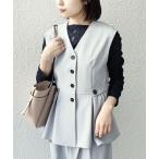 ベスト ジレ SHIPS Colors:「手洗い可能」ドライ メランジ ペプラム ベスト レディース