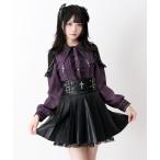 ブラウス シャツ 十字架クモレース角襟ゴシック風長袖ブラウス レディース